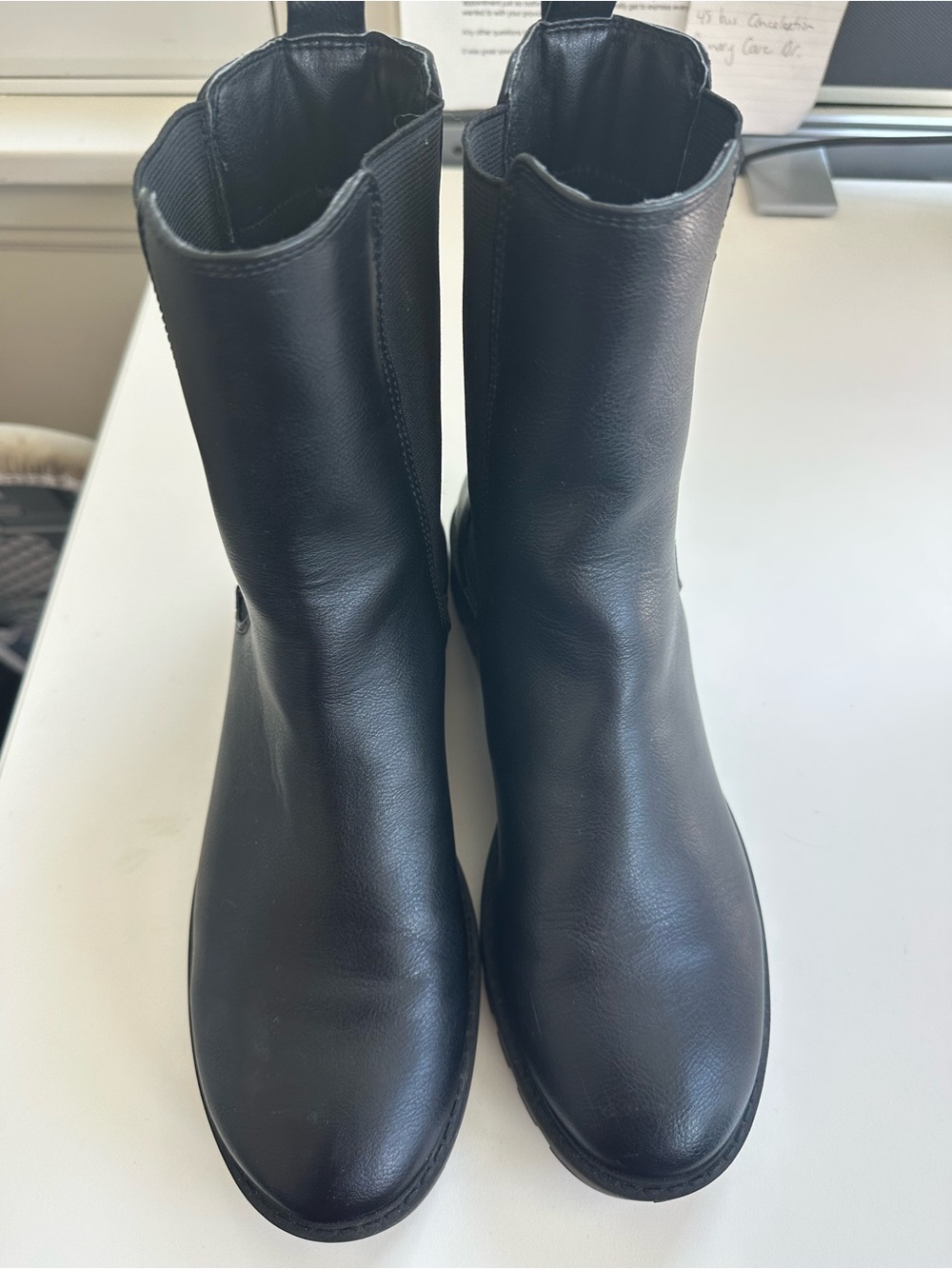 Chelsea Black Women's Mid-Calf Leather Boots - Classic Everyday Style